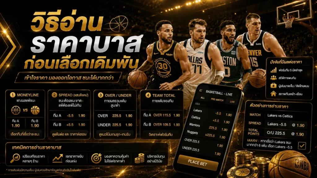 วิธีอ่านราคาบาสก่อนเลือกเดิมพัน
