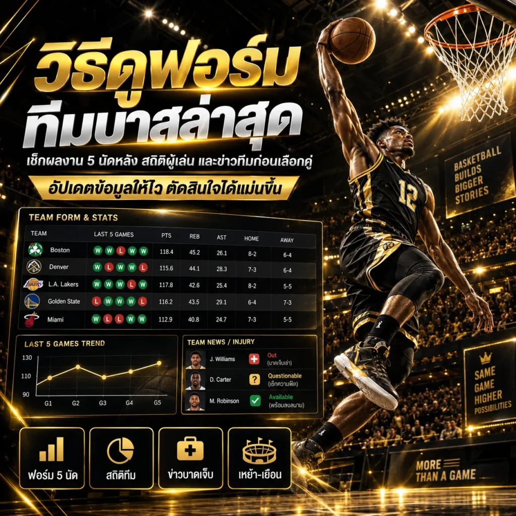 วิธีดูฟอร์มทีมบาสล่าสุด