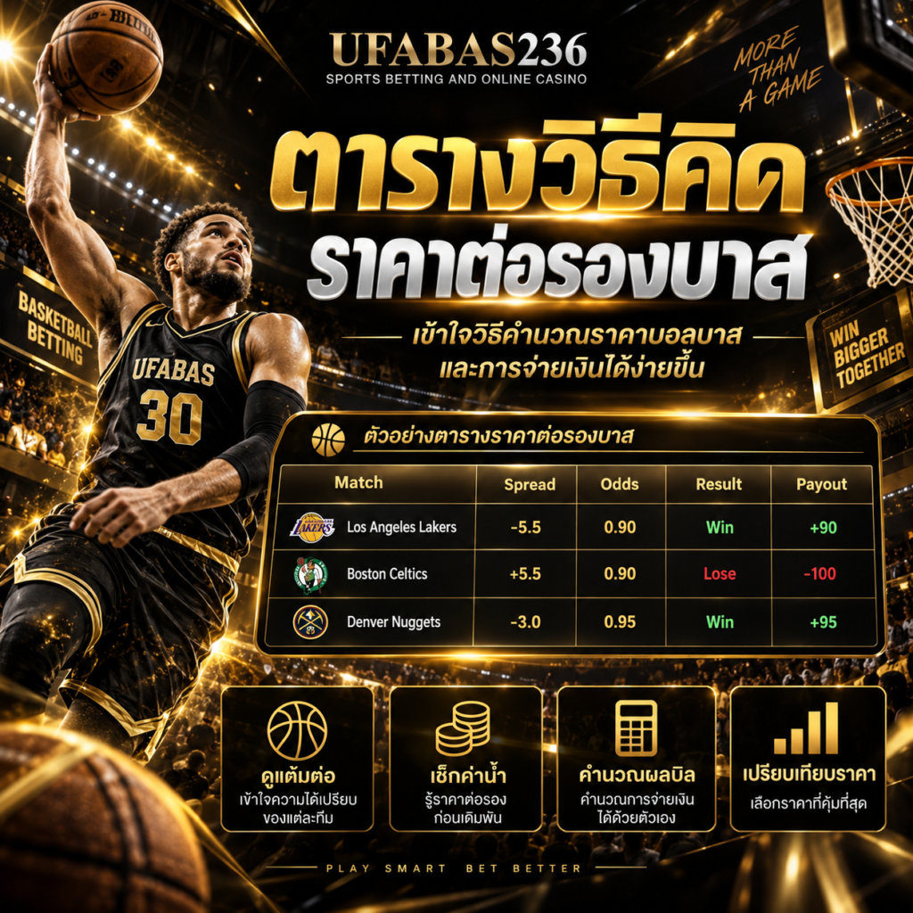 ตารางวิธีคิดราคาต่อรองบาส