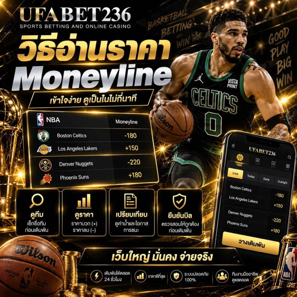 วิธีอ่านราคา Moneyline